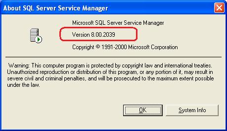 Microsoft SQL Server 2000 verzió